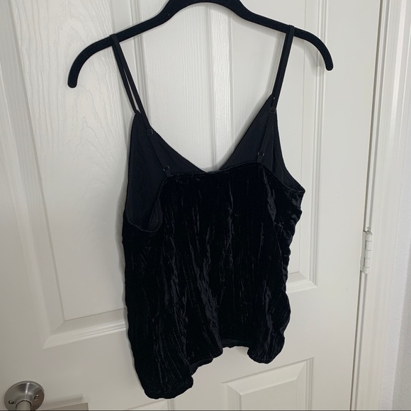 Joe’s Jeans Black Velvet Spaghetti Strap V-Neck Camisole/Tank Top - Picture 3 of 7